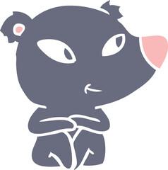 Obraz premium cute flat color style cartoon bear