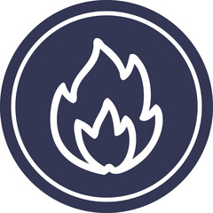 simple flame circular icon