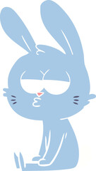 cute flat color style cartoon rabbit