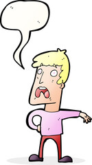 cartoon complaining man with speech bubble