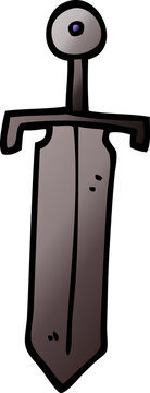 cartoon doodle old sword
