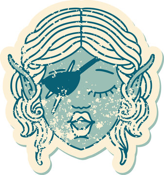 elf rogue character face illustration
