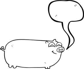 speech bubble cartoon pig