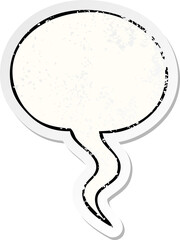cartoon speech bubble distressed sticker and speech bubble distressed sticker