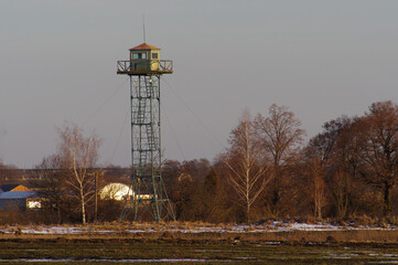 Wieża obserwacyjna granicy na Ukrainie.