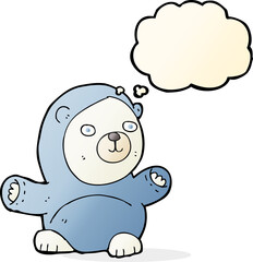 cute cartoon polar bear with thought bubble