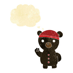 cartoon black bear cub with thought bubble