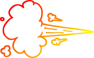 warm gradient line drawing cartoon whooshing cloud