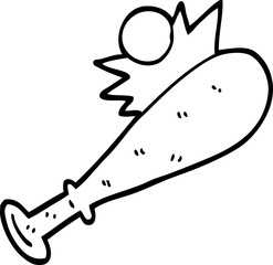 black and white cartoon baseball bat