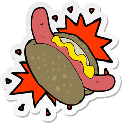 sticker of a cartoon hotdog