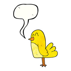 speech bubble textured cartoon bird