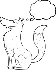 thought bubble cartoon wolf