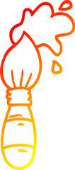 warm gradient line drawing cartoon paint brush
