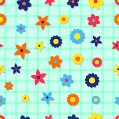 Trendy groovy seamless pattern for decorative design. Retro 60s 70s psychedelic design. Floral seamless pattern. Summer abstract floral textile vintage print. Hippie 60s, 70s style. Groovy background