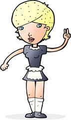 cartoon waitress taking order