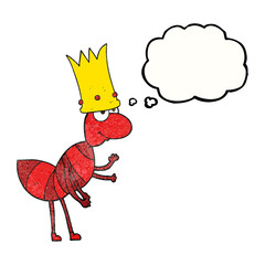 thought bubble textured cartoon ant queen