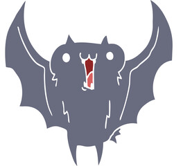 flat color style cartoon happy vampire bat