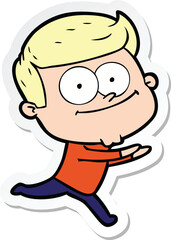 Obraz premium sticker of a cartoon happy man