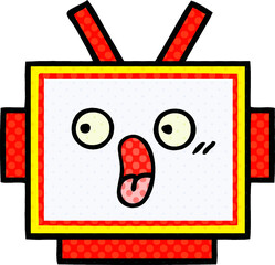 comic book style cartoon robot head