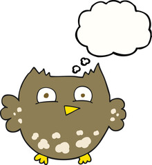 thought bubble cartoon little owl