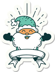 sticker of tattoo style happy santa claus christmas character