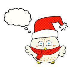 thought bubble cartoon cute christmas owl