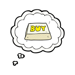 thought bubble cartoon computer key buy symbol