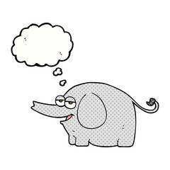 thought bubble cartoon elephant squirting water