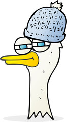 cartoon bird wearing hat