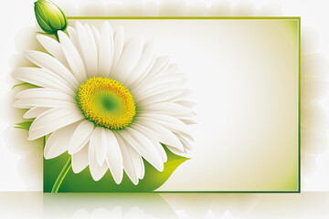 generative ai illustration, white daisy flower with copy space for invitations or greeting cards