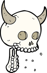 cartoon spooky skull