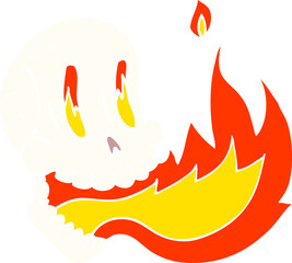 cartoon doodle flaming skull © lineartestpilot
