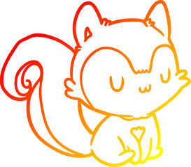 warm gradient line drawing squirrel