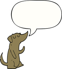 cartoon dog and speech bubble