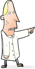 cartoon ugly man pointing