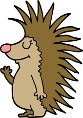 cartoon doodle spiky hedgehog