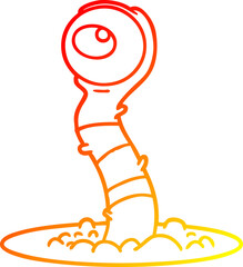 warm gradient line drawing cartoon alien swamp monster