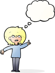 cartoon woman asking question with thought bubble