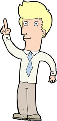 cartoon friendly man with idea