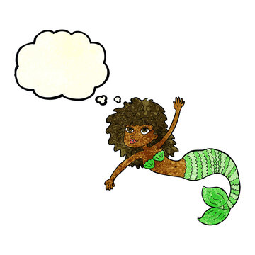 recommend clip art: cartoon pretty mermaid waving with thought bubble
