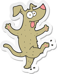sticker of a cartoon dancing dog