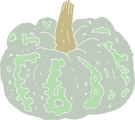 flat color illustration of a cartoon squash