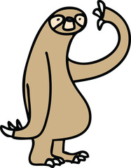 quirky hand drawn cartoon sloth