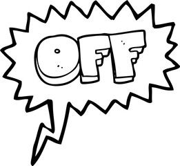 speech bubble cartoon off sign