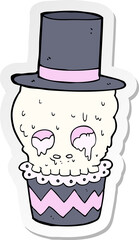 sticker of a spooky cupcake cartoon