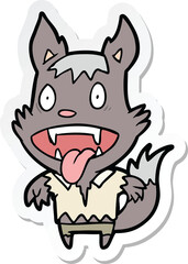sticker of a cartoon werewolf