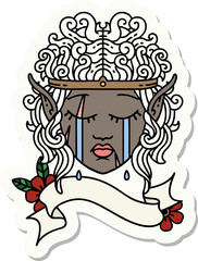 crying elf barbarian character face sticker