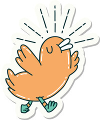 sticker of tattoo style happy bird