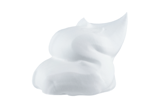 Shaving foam isolated on white background. Full Depth of field. Focus stacking. PNG