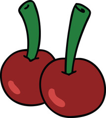 quirky hand drawn cartoon cherries